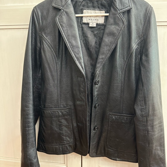 Vintage Wilsons black leather jacket size S - Picture 2 of 5